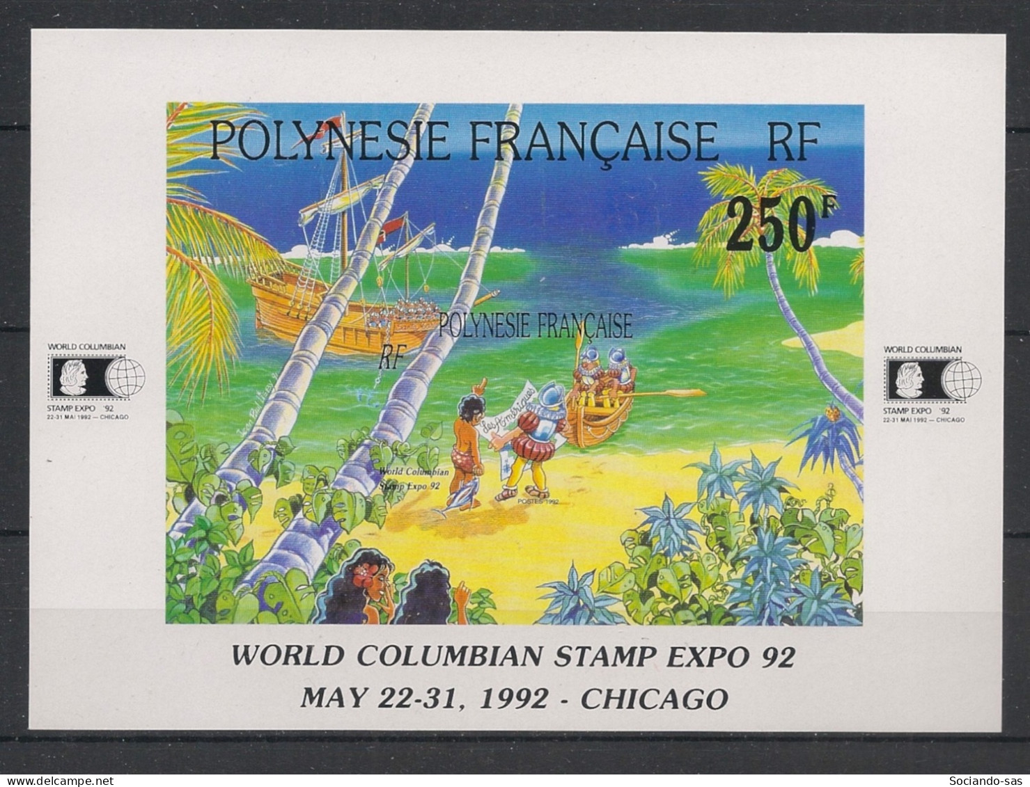 POLYNESIE - 1992 - Bloc Feuillet BF N°YT. 20 - Chicago 92 - Neuf Luxe** / MNH / Postfrisch - Blocs-feuillets