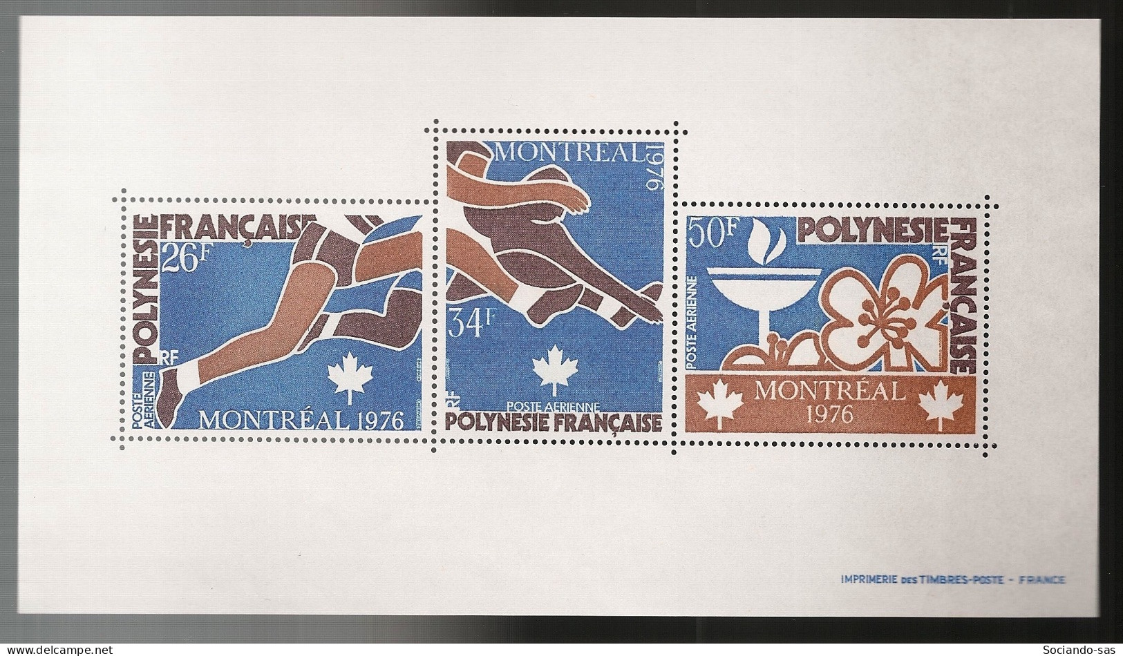 POLYNESIE - 1976 - Bloc Feuillet BF N°YT. 3 - Olympics - Neuf Luxe** / MNH / Postfrisch - Blocks & Sheetlets