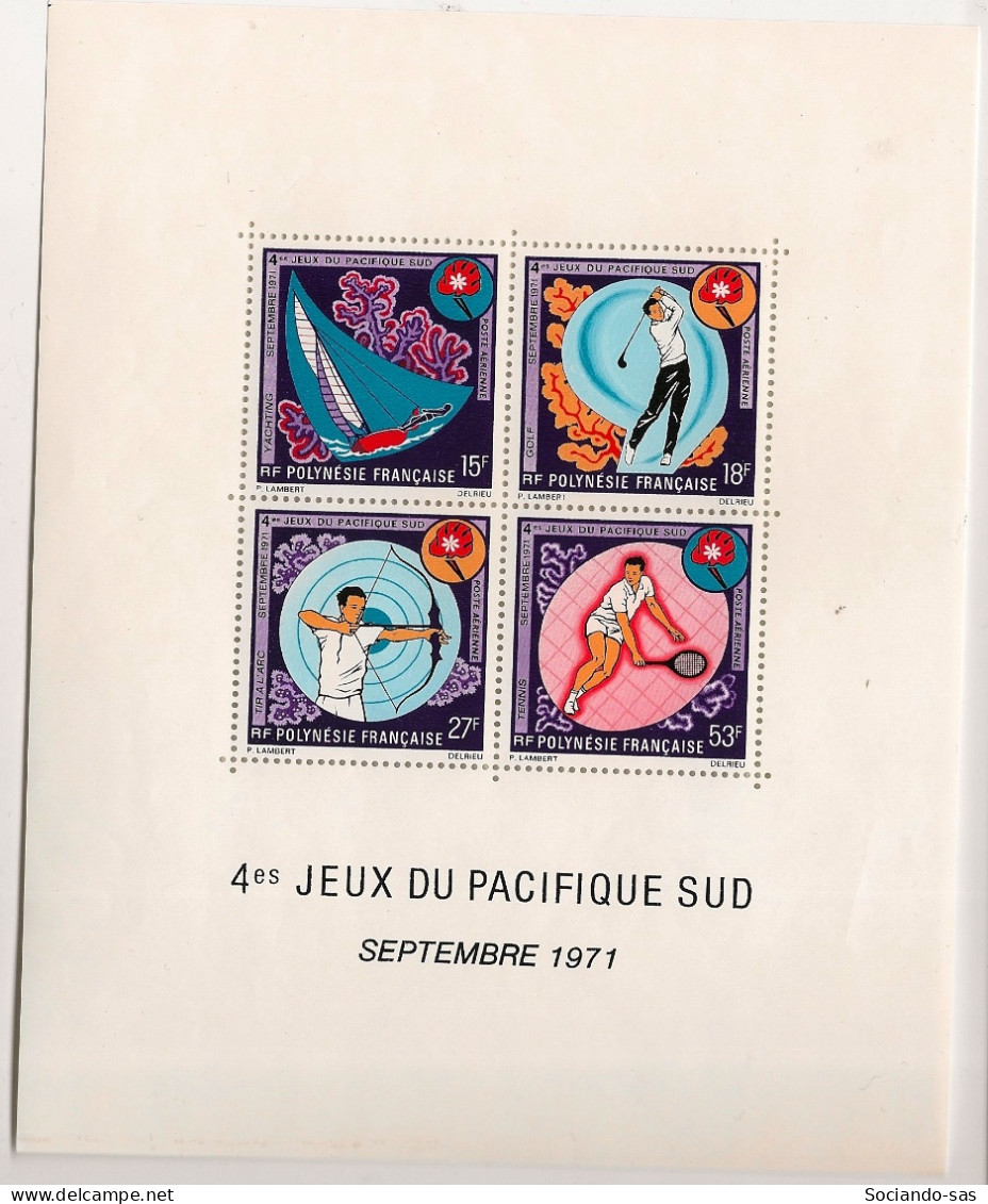 POLYNESIE - 1971 - Bloc Feuillet BF N°YT. 2 - Jeux Du Pacifique Sud - Neuf Luxe** / MNH / Postfrisch - Blocs-feuillets
