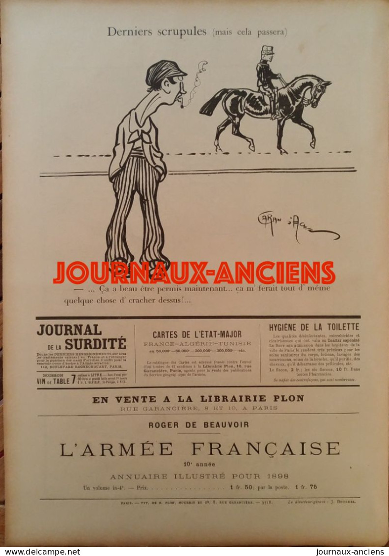 1898  AFFAIRE DREYFUS - CASSATION - LE LION LE CORBEAU ET LE POU - CARAN D'ACHE - FORAIN - JOURNAL PSST ....! N° 10 - 1850 - 1899