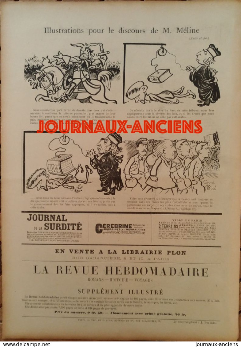 1898  AFFAIRE DREYFUS - BATAILLE PERDUE - DISCOURS DE MELINE  - EMILE ZOLA - CARAN D'ACHE - FORAIN - JOURNAL PSST...! - 1850 - 1899