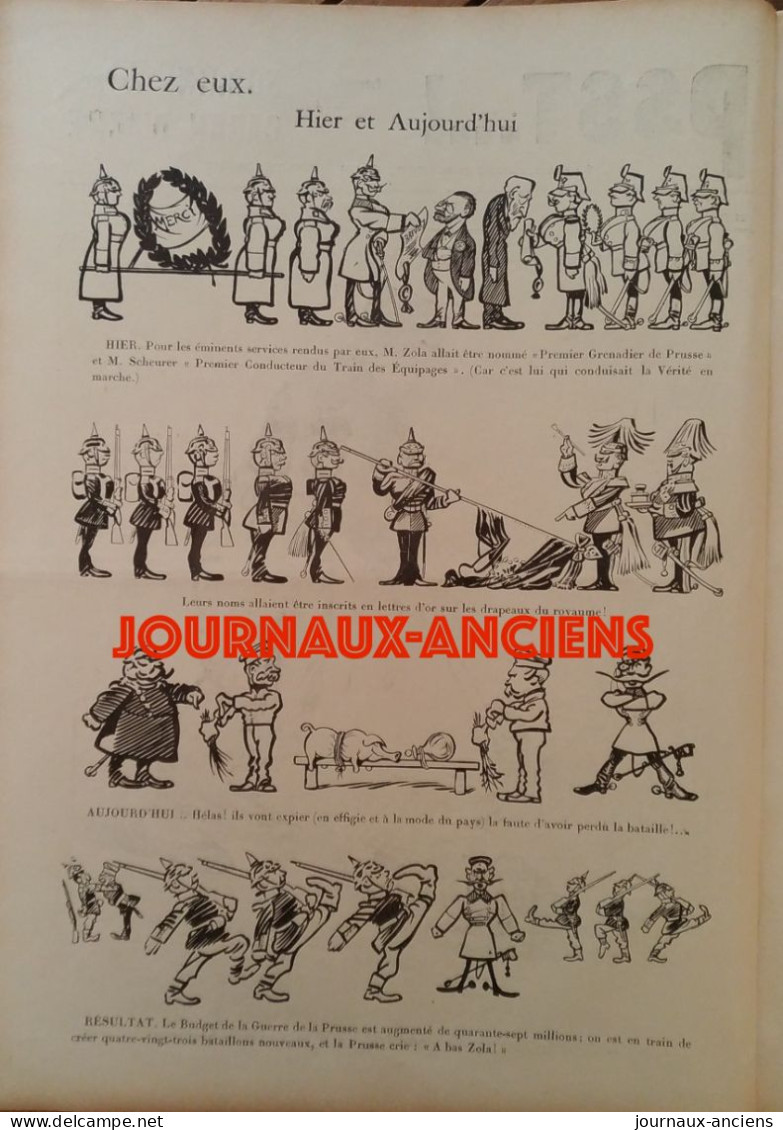 1898 AFFAIRE DREYFUS - LA CORVEE DE QUARTIER - EMILE ZOLA J'ACUSSE - CARAN D'ACHE - FORAIN - JOURNAL PSST...! - 1850 - 1899