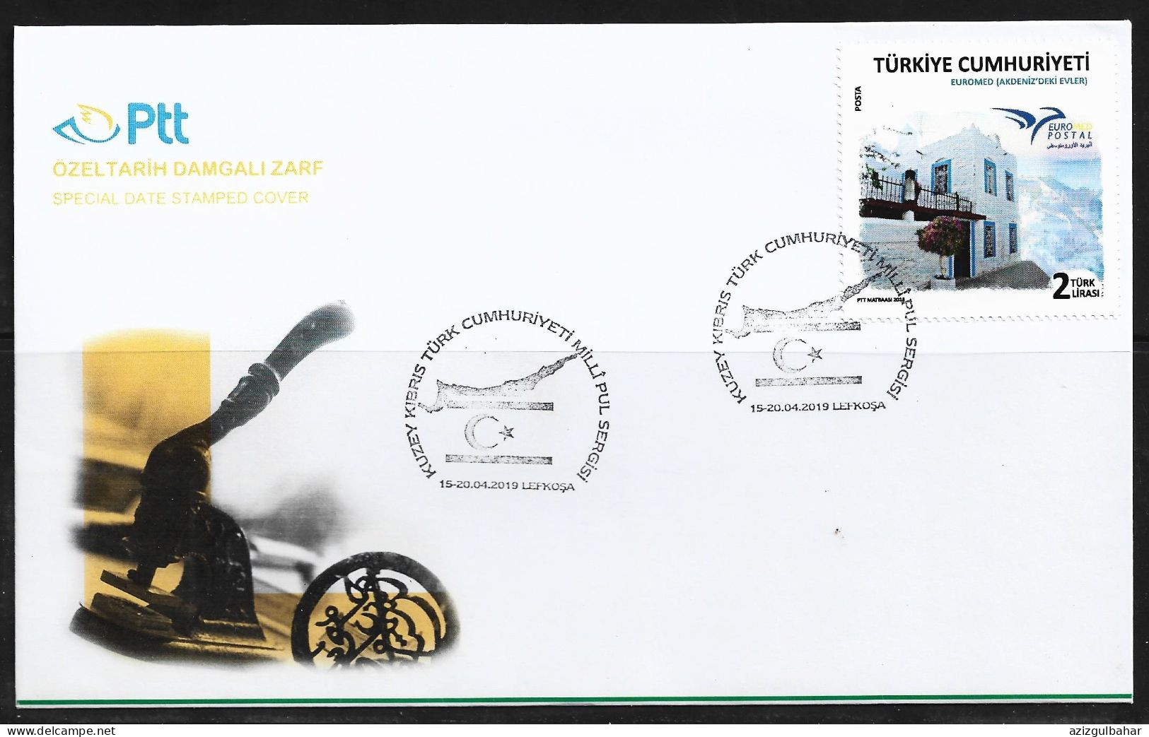 2019 - SPECIAL DATE STAMP COVER - TRNC (TURKISH CYPRUS) NATIONAL STAMP EXHIBITION - 15-20 APRIL 2019 - FDC - FDC