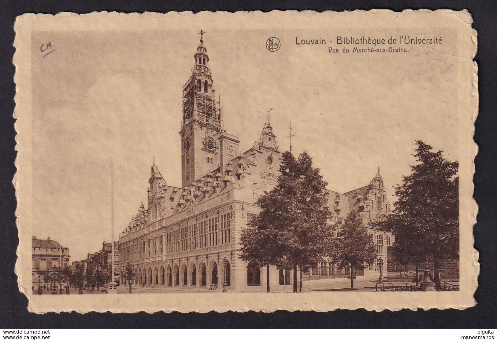 DDBB 321 - Carte-Vue De LOUVAIN TP Mercure à WIMEREUX F - Timbre Non Annulé Au Départ, à L'arrivée Griffe PAS DE CALAIS - 1932 Ceres Y Mercurio