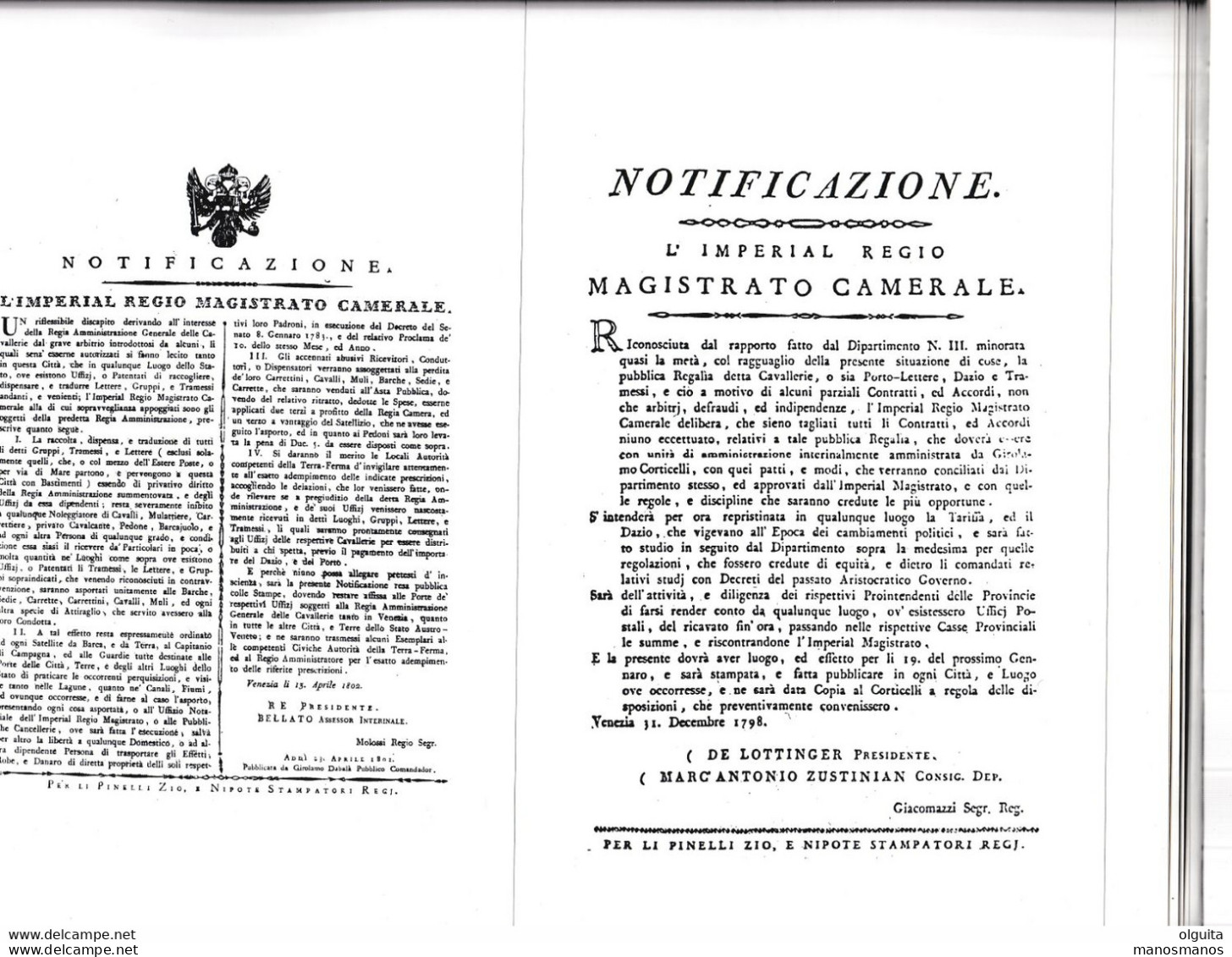 930/35 -- Livre VENISE Et Les Provinces Vénitiennes 1797/1805 , Par Edizioi Multigraf , 142 Pages , 1989 - Philatélie Et Histoire Postale