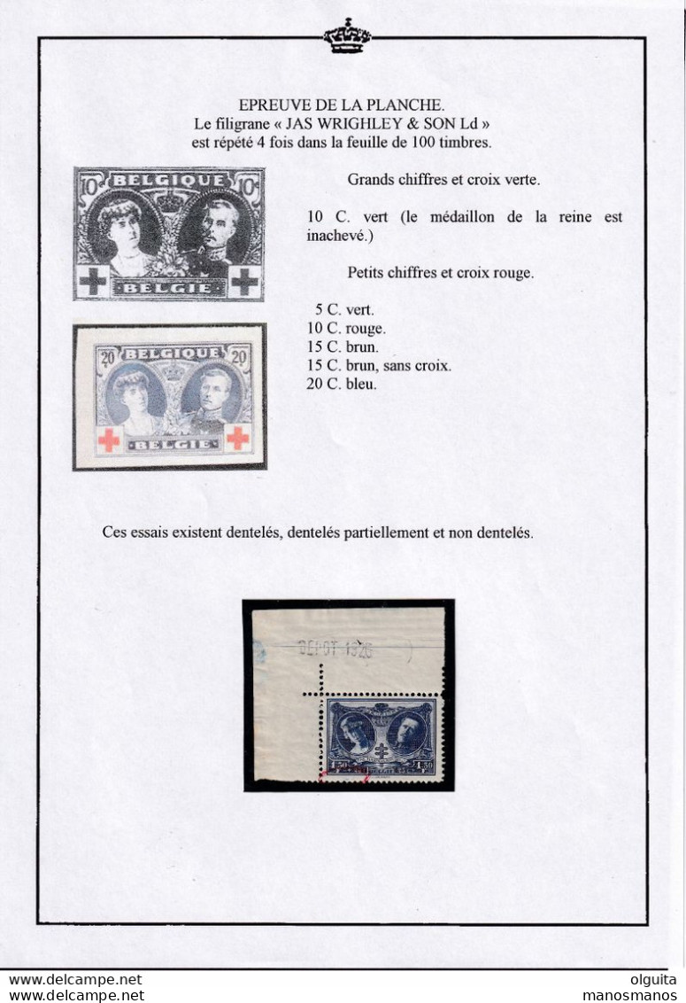 575/37 -- Antituberculeux 1926 COB 240/244 - Etude sur 7 feuilles d' Album , 6 timbres dont DEPOT et 1 lettre.