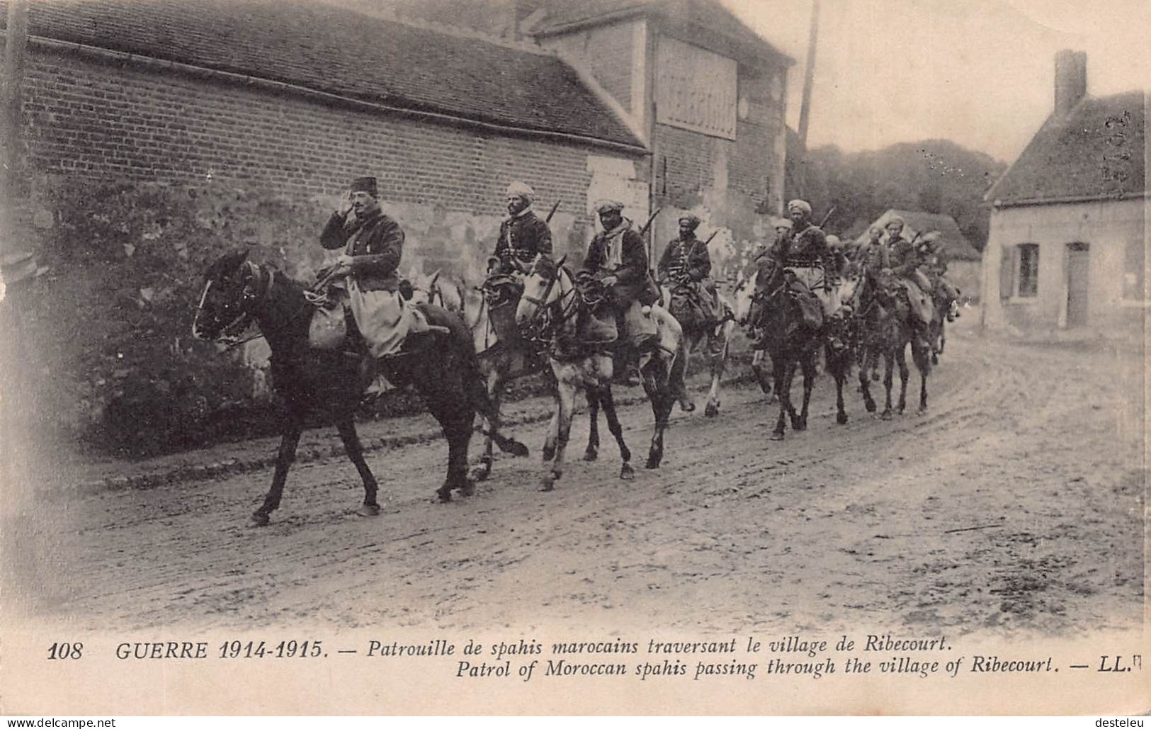 Patrouille De Spahis Marocains Traversant Le Villa De Ribecourt - Ribecourt Dreslincourt