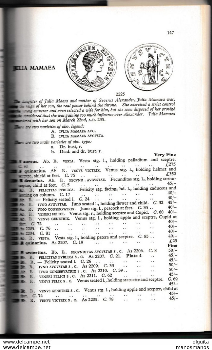 946/35 -- LIVRE/BOOK ROMAN COINS And Their Values , By David Sear , 288 Pages + Plates , 1964 - Livres & Logiciels