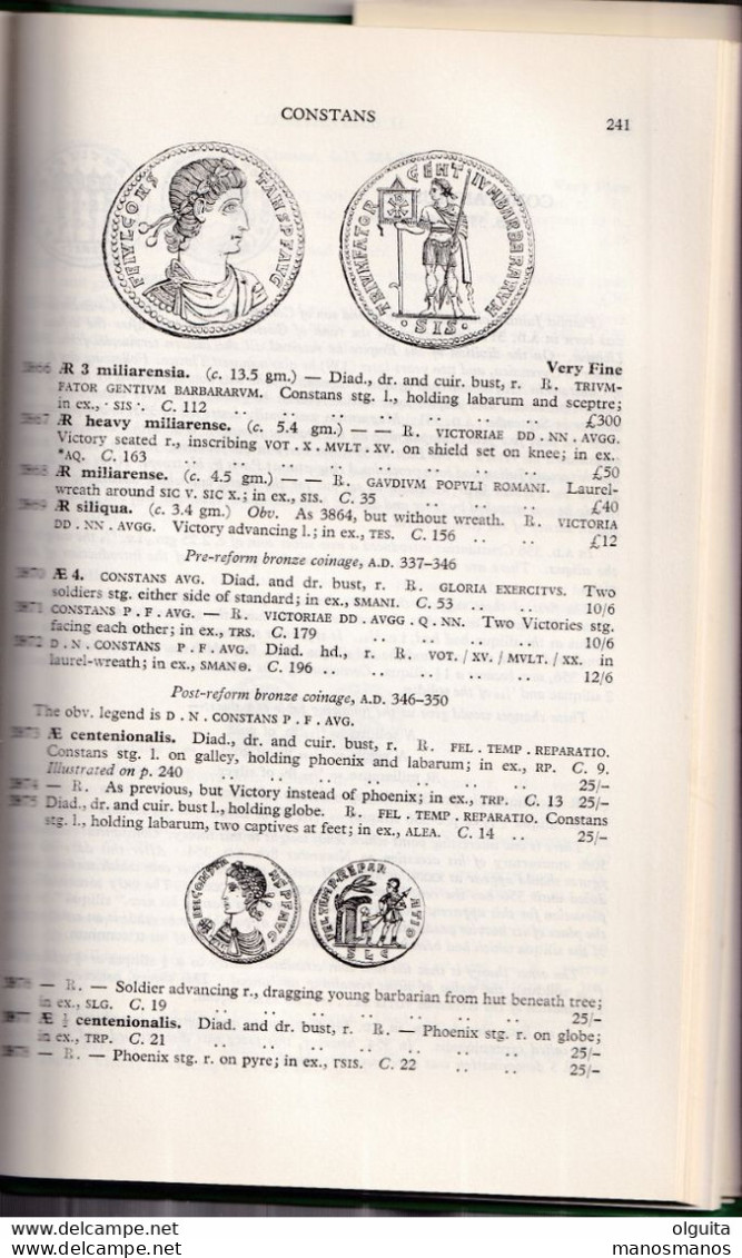 946/35 -- LIVRE/BOOK ROMAN COINS And Their Values , By David Sear , 288 Pages + Plates , 1964 - Livres & Logiciels