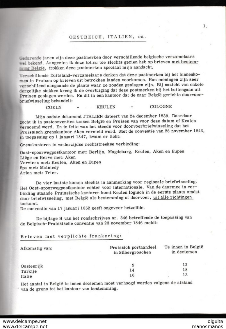 965/35 -- Fascicule Oestreich Italien, Ea, Door Léo De Clercq, 1975 , 5 Pages - Filatelia E Historia De Correos