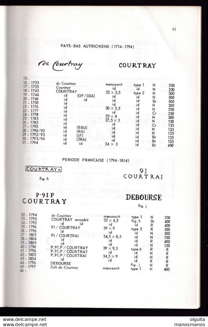 15114 B -- Marques Postales De Flandre Occidentale 1648/1849, Par Herlant , 1966 , 44 Pages - TB ETAT - Philatélie Et Histoire Postale