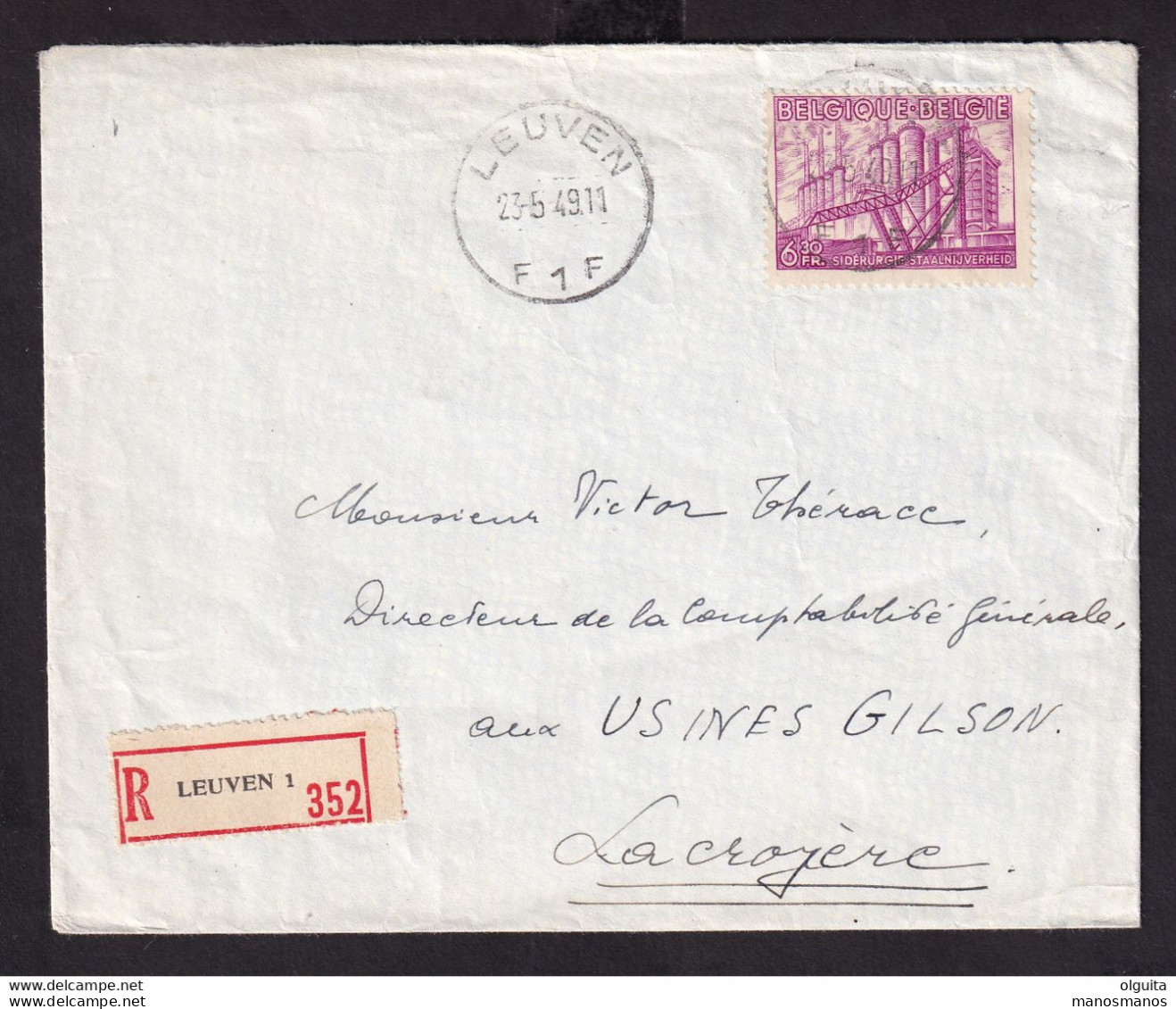 DDDD 175 -- Enveloppe Recommandée TP 766 Exportation LEUVEN 1949 Vers LA CROYERE - COB 80 EUR S/lettre - 1948 Exportación