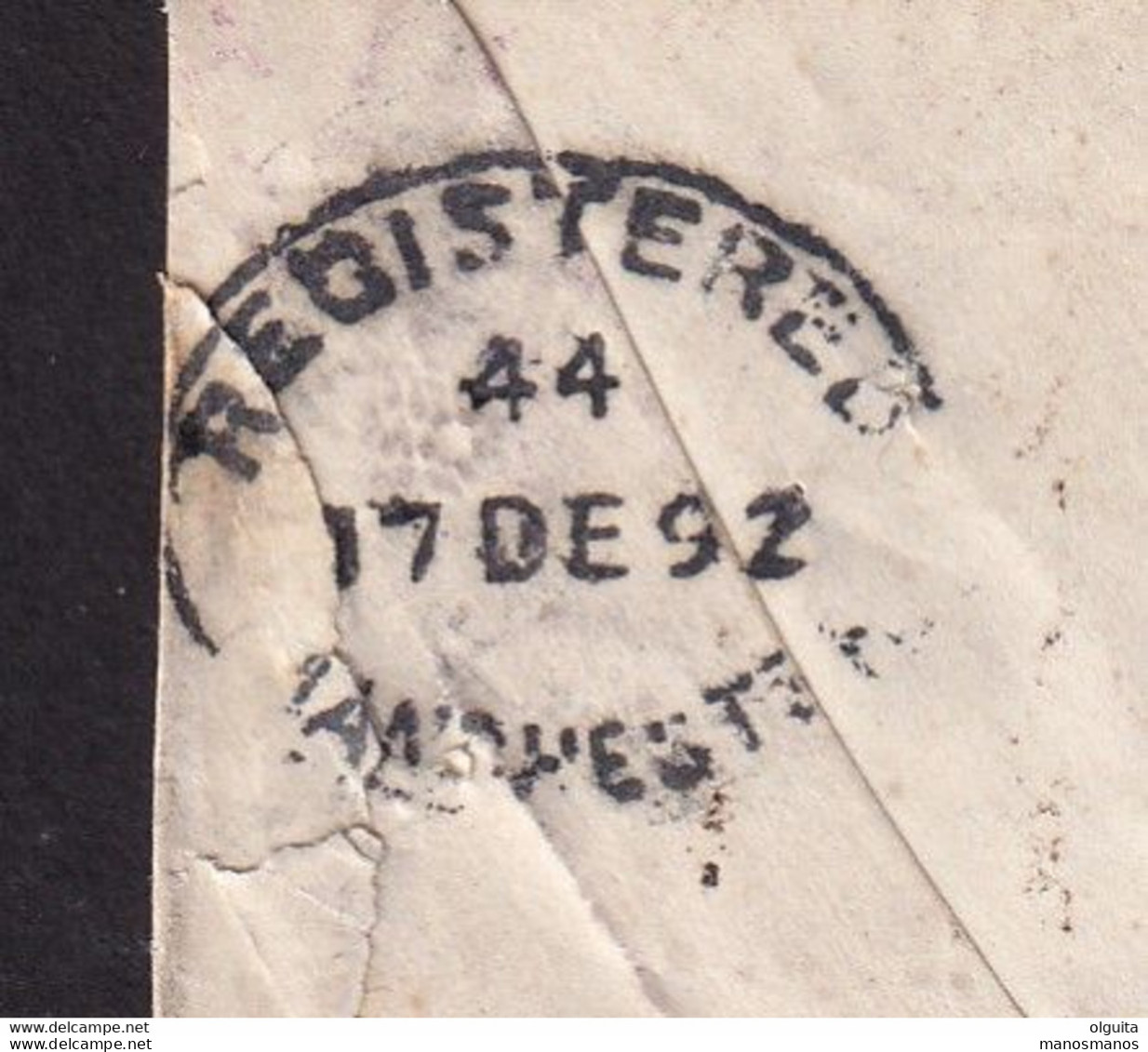 DDDD 179 -- Entier Enveloppe Petit Format - TP 45 Et 49 Recommandée LIEGE 1892 Vers MANCHESTER - Briefe