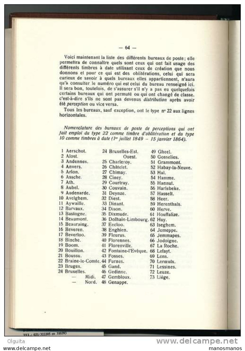 983A/30 -- LIVRE La Poste Belge Et Ses Marques Postales 1814/1914, Par Hanciau ,475 Pg,et 15 Planches , 1981 - Annullamenti