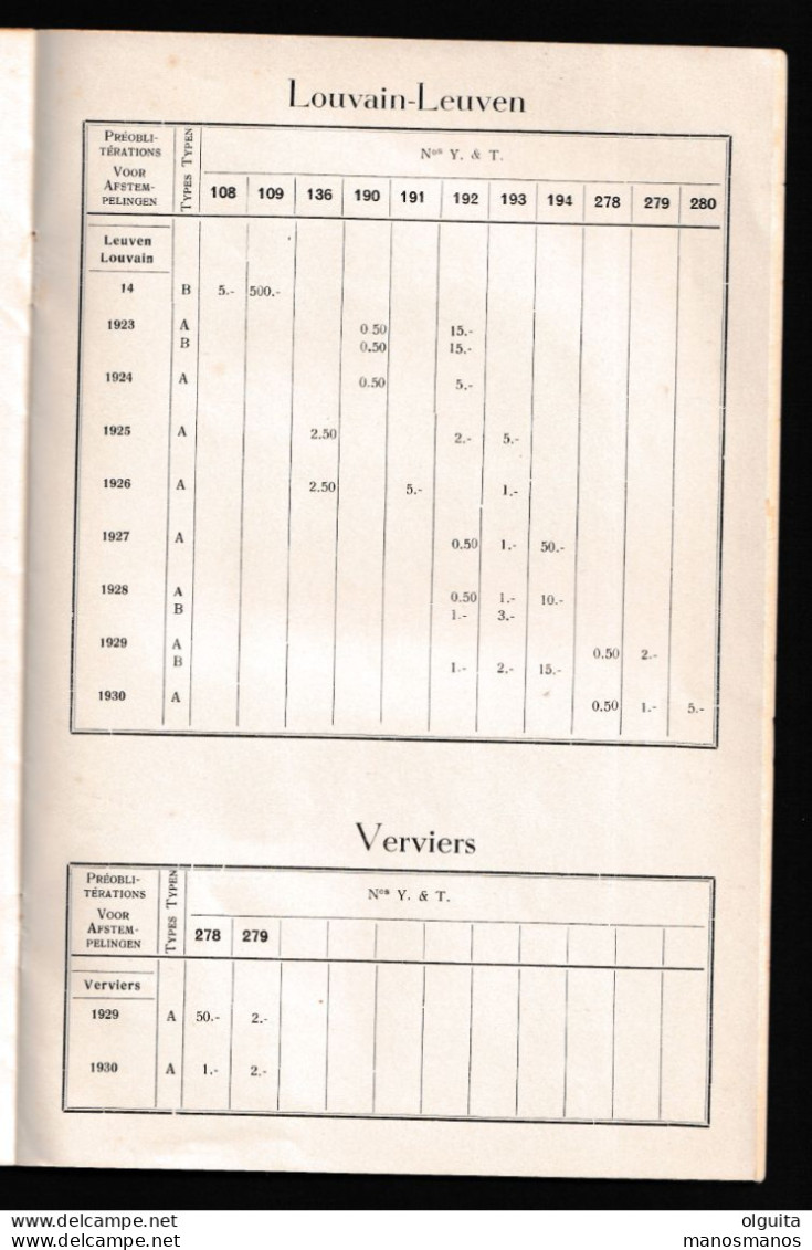 985/35 - Les Préoblitérations Typographiques, Par La Société Des Timbres PREOS ,25 Pg, 1941 - Cancellations