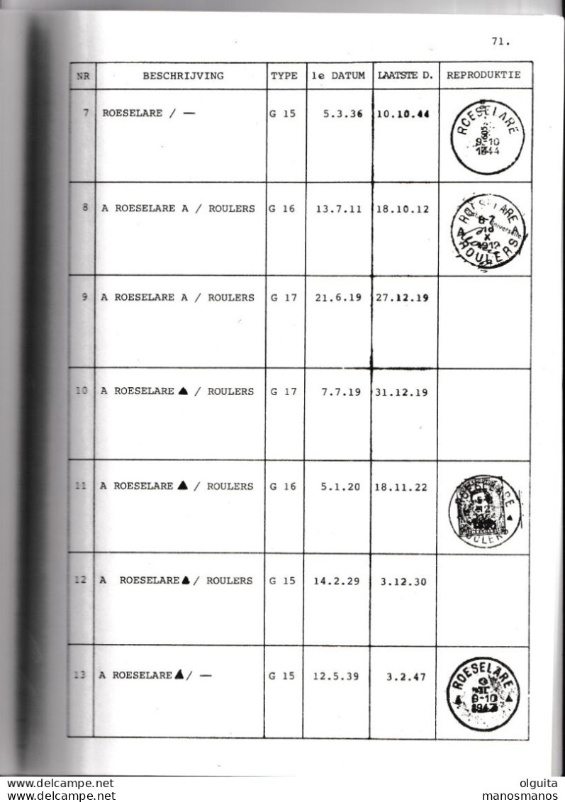 978/35 --  LIVRE/BOEK WEFIS Nr 40 - Stempeltype Van 1910 , Tome III : M-R ,84 Blz ,  1985 , Door H. Van De Veire - Matasellos