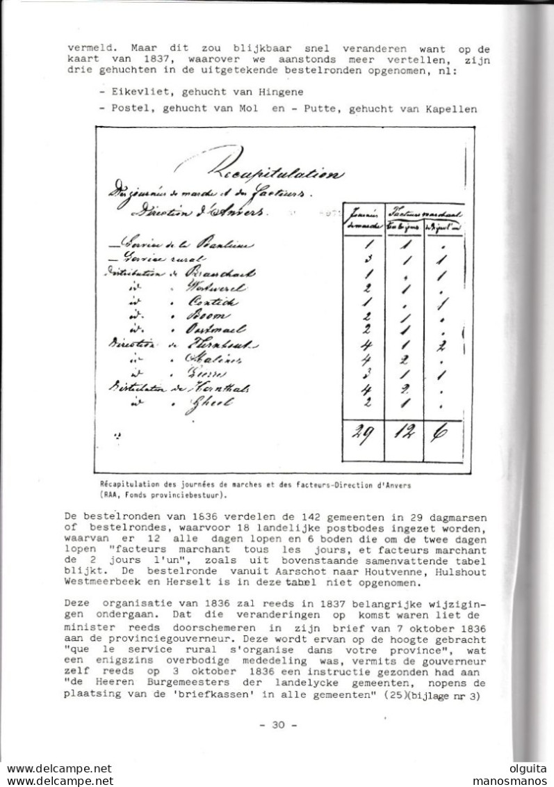 913/39 -- VBP Special 200 - Landelijke Postdienst In De Provincie ANTWERPEN , Blz 57 + Kaart, 1990, Door Van Der Mullen - Philatelie Und Postgeschichte