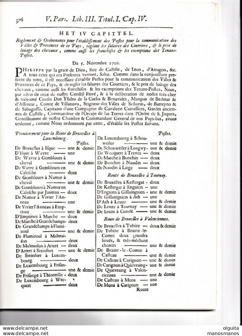 912/39 --  LIVRE/BOEK Placcaertenen Ordonnantien In De Nederlanden Sedert 1675 , Blz 37 , Bij G.Fritz Brussel 1738 , - Post-Vorschriften