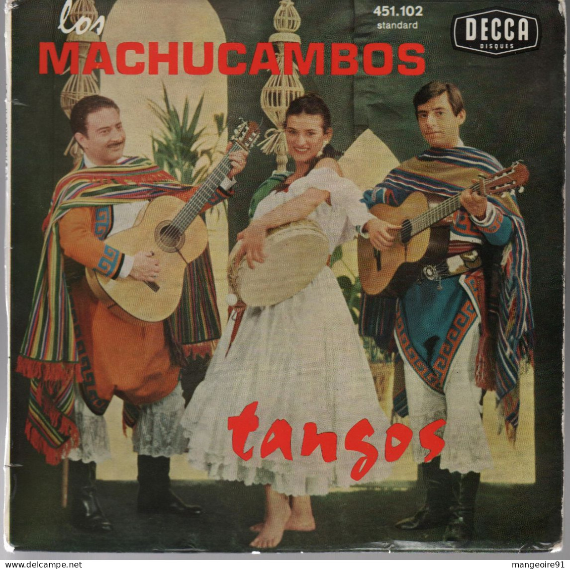 Disque 45 Tours Los Machucambos 4 Tangos Style Latin - Strumentali