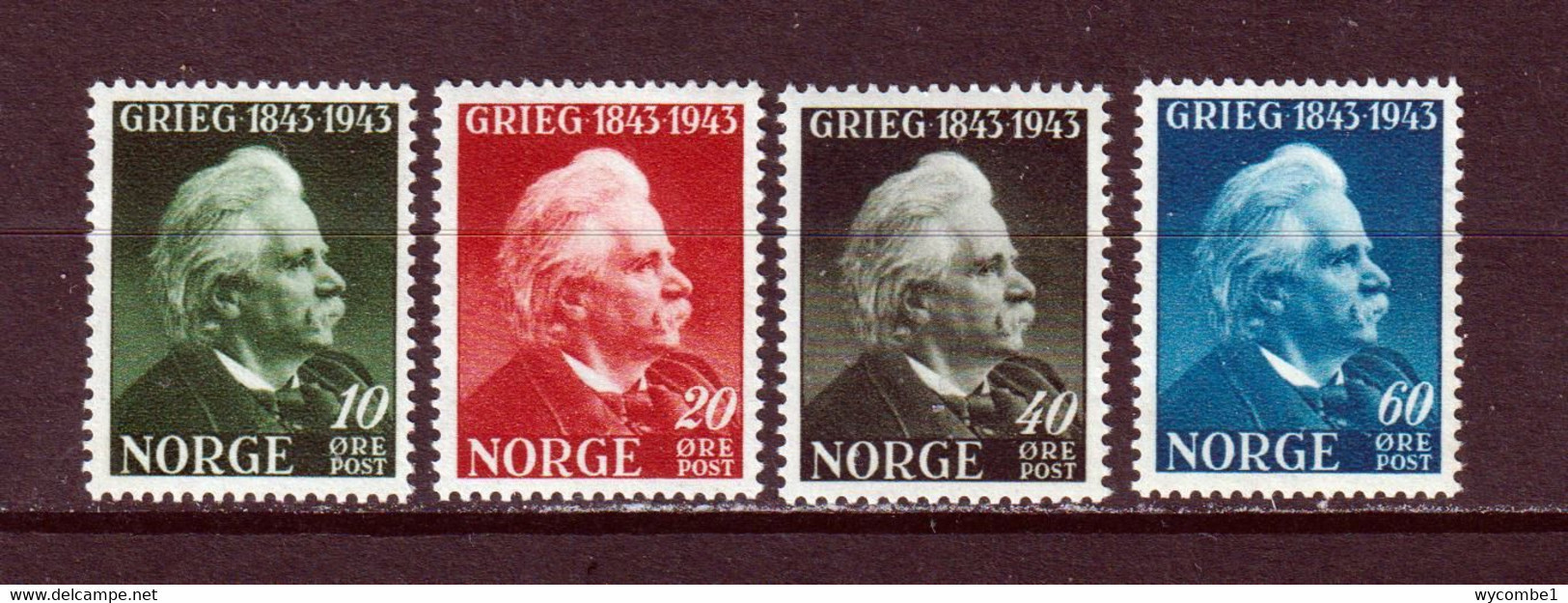 NORWAY - 1943 Grieg Set Unmounted Never Hinged Mint - Neufs