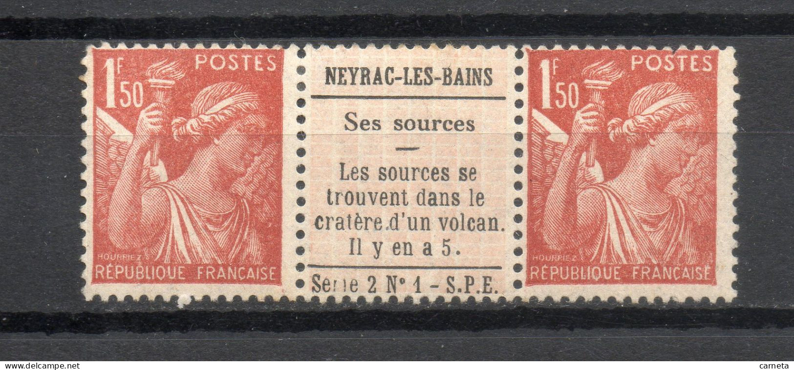 FRANCE  N° 652c MAURY   NEUF AVEC CHARNIERE COTE 100.00€      TYPE IRIS AVEC PUBLICITE - 1939-44 Iris