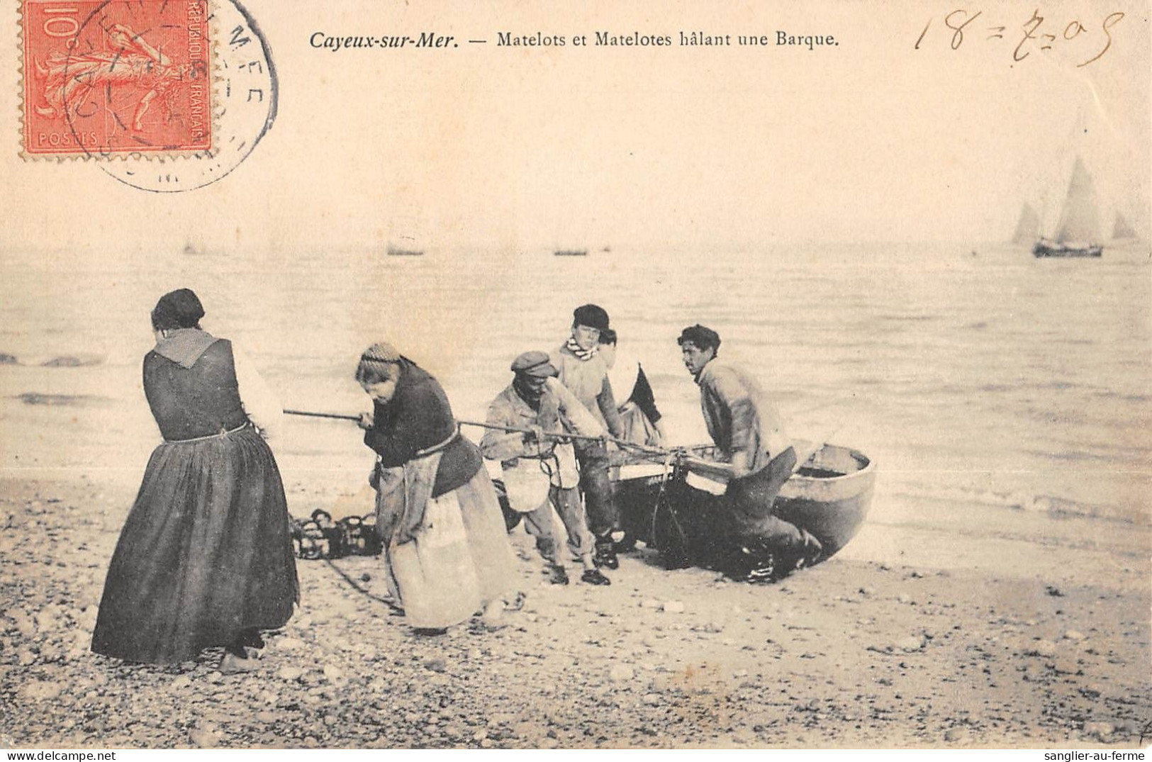 CPA 80 CAYEUX SUR MER / MATELOTS ET MATELOTES HALANT UNE BARQUE - Cayeux Sur Mer