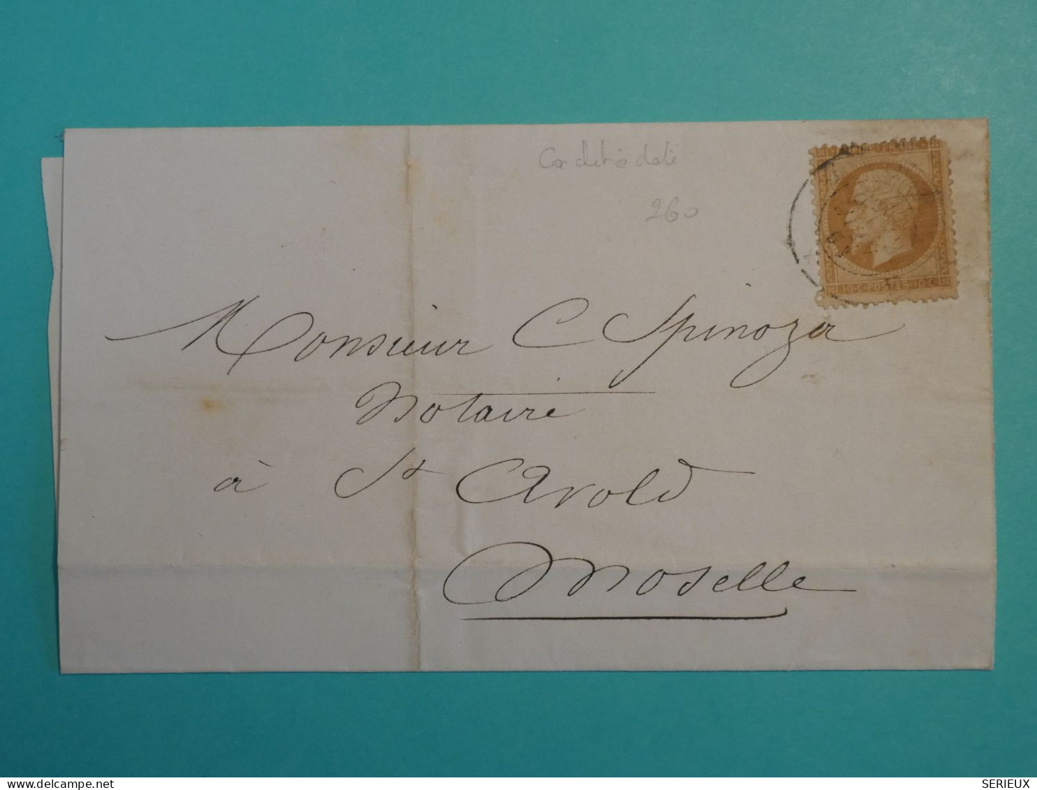 DF 12  FRANCE   BELLE  LETTRE  1855 ST AVOLD +N° 2& CAD +  AFF.  INTERESSANT+ - 1849-1876: Periodo Clásico