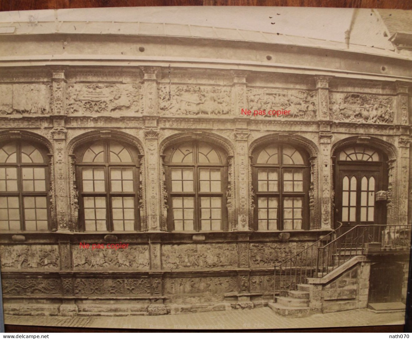 Photo 1880's Tirage Albuminé Albumen Print Vintage Rouen Hôtel De Bourgtheroulde - Lieux