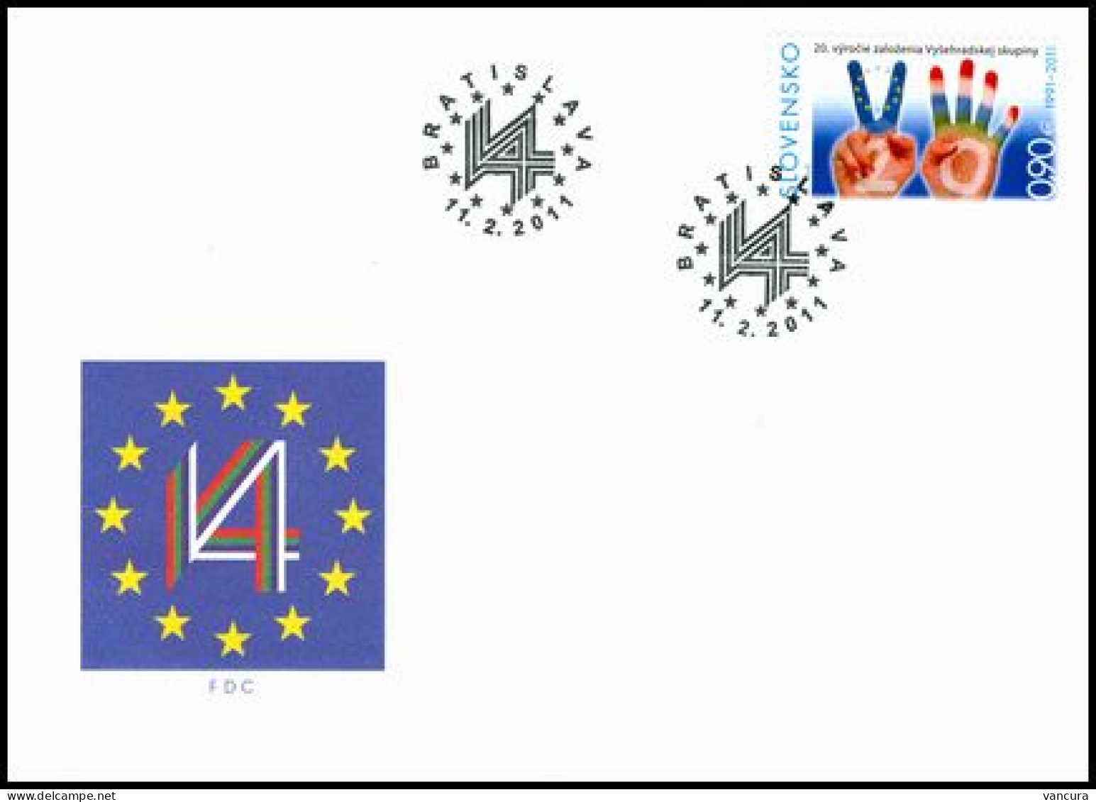 FDC 491 Slovakia 20th Anniversary Of The Visegrad Group 2011 Joint Issue - EU-Organe