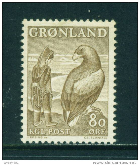 GREENLAND - 1957 Legends 80o Mounted Mint - Unused Stamps