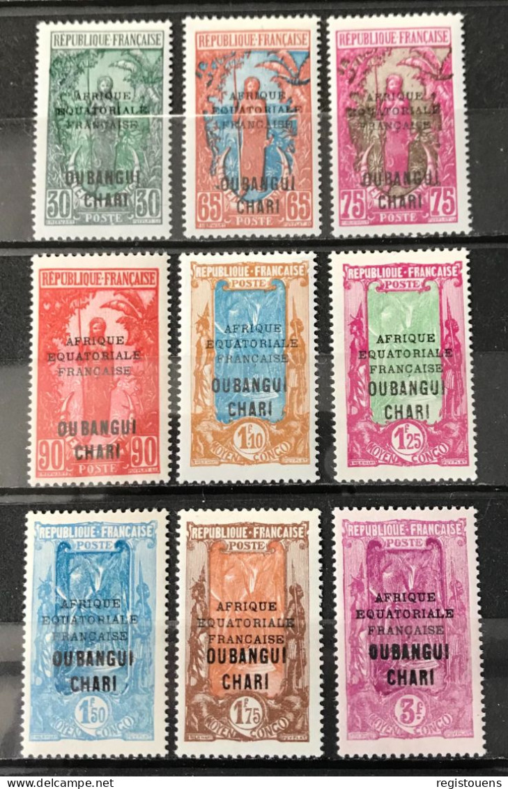 Lot De 9 Timbres Neufs* Oubangui-Shari Y&t N° 75 À 83 - Neufs