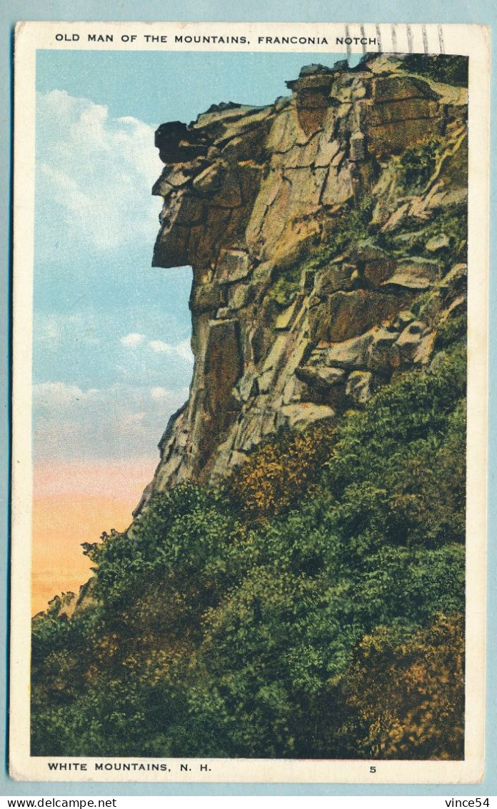 Old Man Of The Mountains - Franconia Notch - Circulé 1929 - Autres & Non Classés