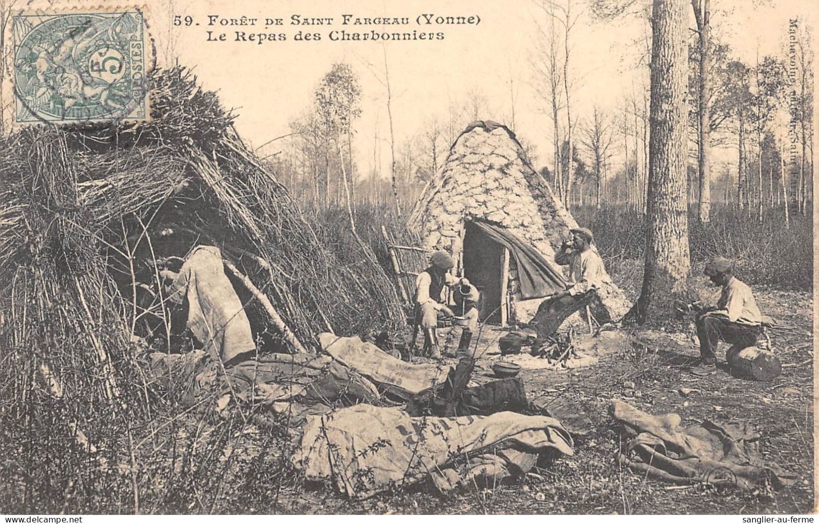 CPA 89 FORET DE SAINT FARGEAU / LE REPAS DES CHARBONNIERS - Saint Fargeau