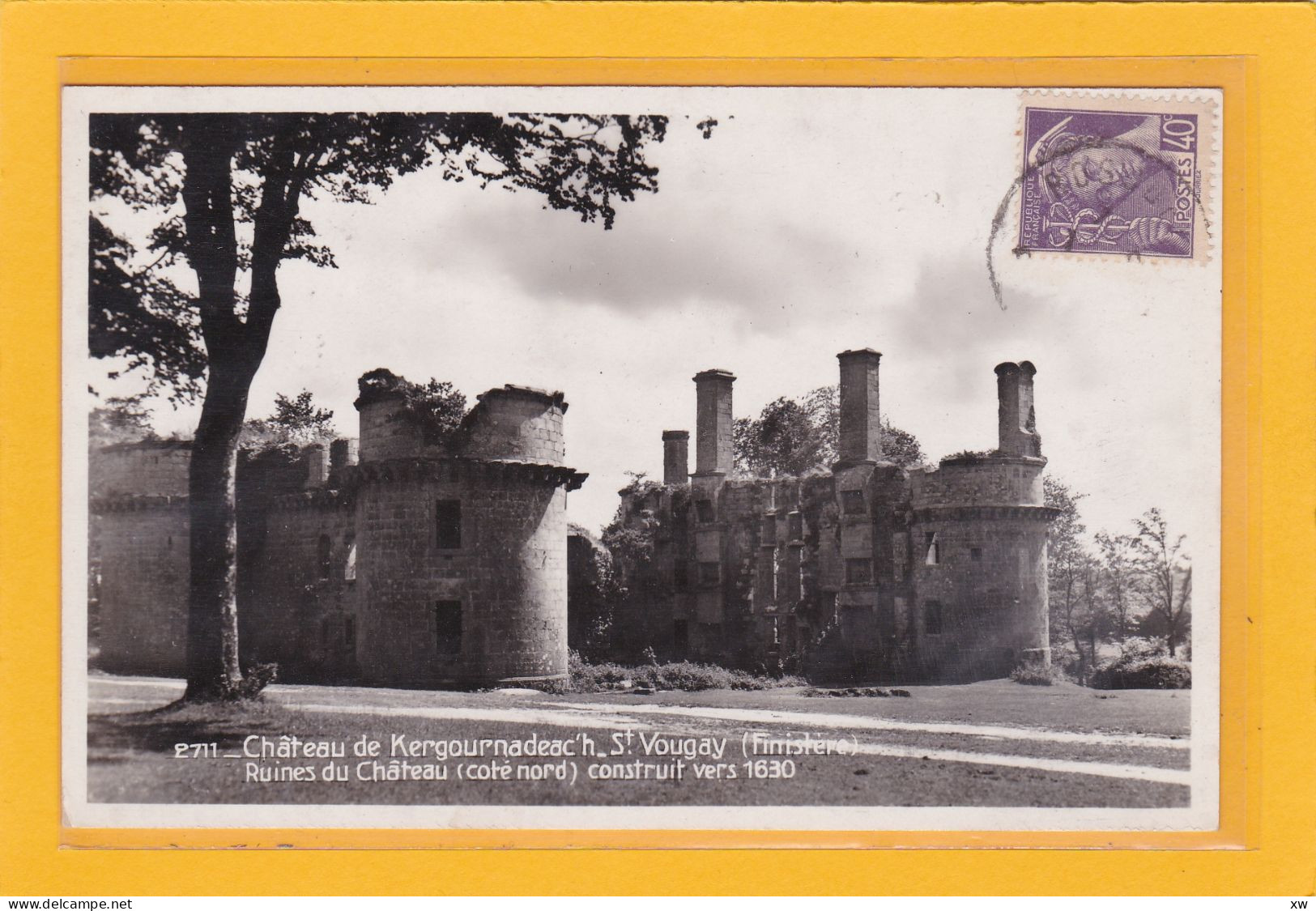 SAINT VOUGAY -29- CPSM - Château De Kergounadeac'h - Ruines Du Château (coté Nord) Construit Ver 1930 - A 7353-54 - Saint-Vougay
