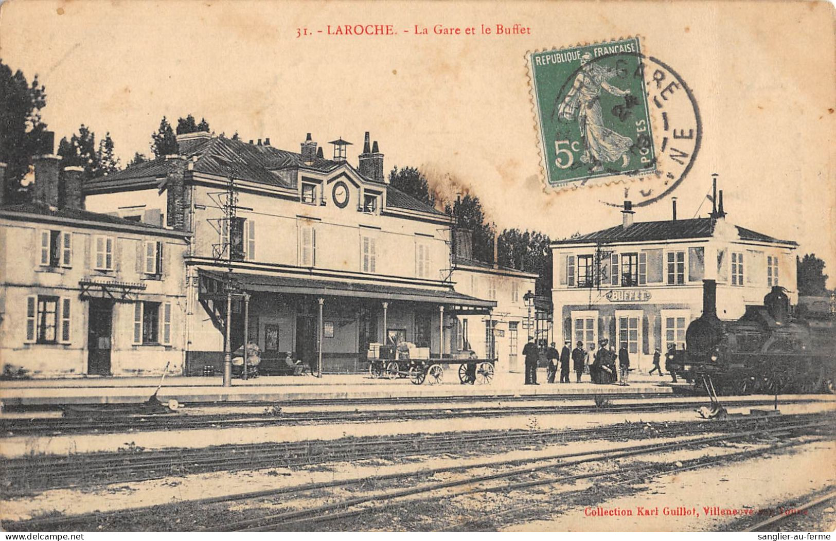 CPA 89 LAROCHE / LA GARE ET LE BUFFET / TRAIN - Andere & Zonder Classificatie