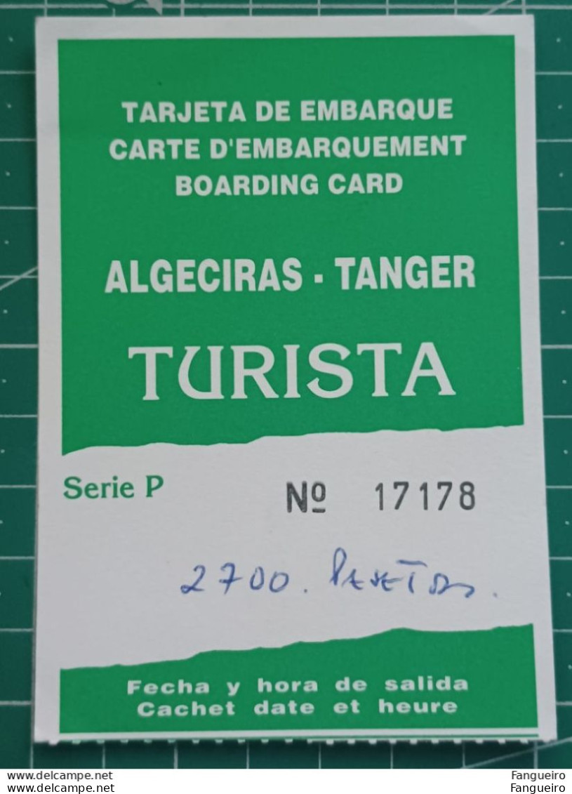 SPAIN FERRY BOAT TICKET ALGECIRAS TANGER - Wereld