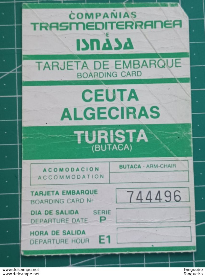 SPAIN FERRY BOAT TICKET CEUTA ALGECIRAS - SOLDEPENAS PUBLICITY - Wereld