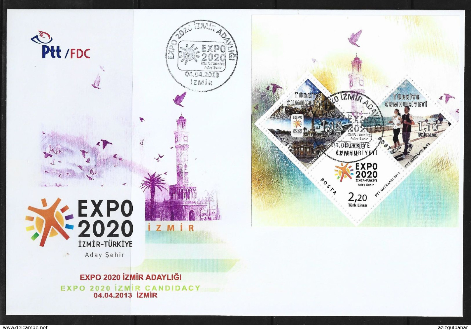 2013 - EXPO 2020 IZMIR CANDIDANCY  - 4TH APRIL 2013 - FDC - FDC