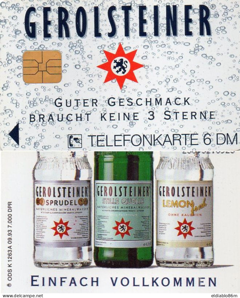 GERMANY - CHIP CARD - K 1263A 09.93 - GEROLSTEINER 1 - ADVERTISING MINERAL WATER - K-Serie : Serie Clienti