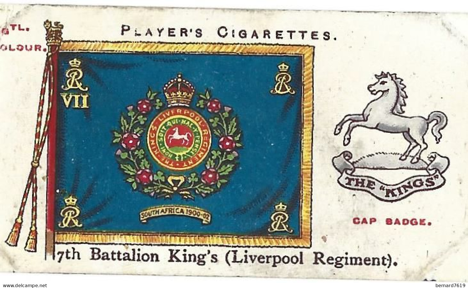 Chromo Image  Cigarette  Player's  -  Battalion  King's  Liverpool Regiment - Player's