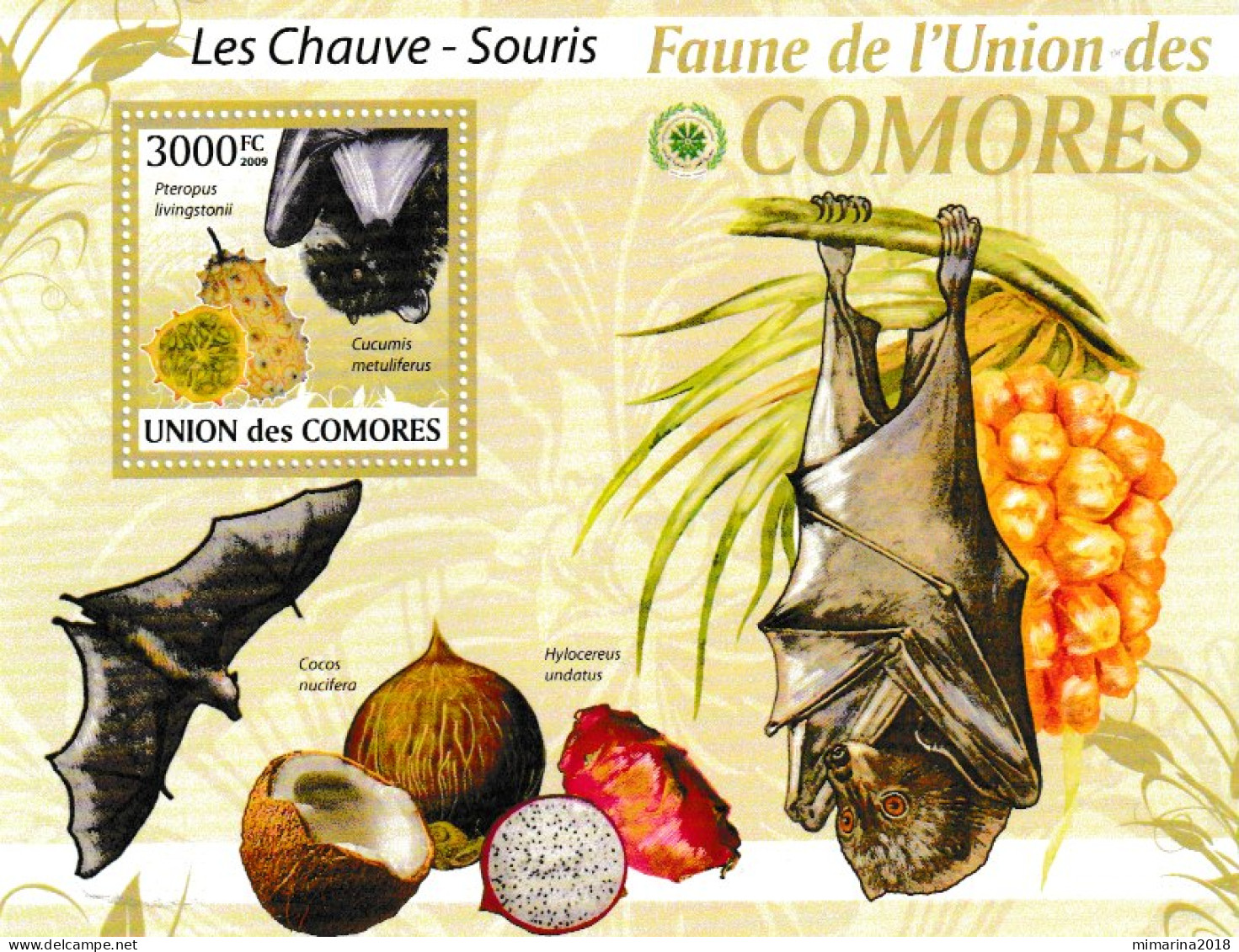 COMORES  2009  MNH  "BATS" - Murciélagos