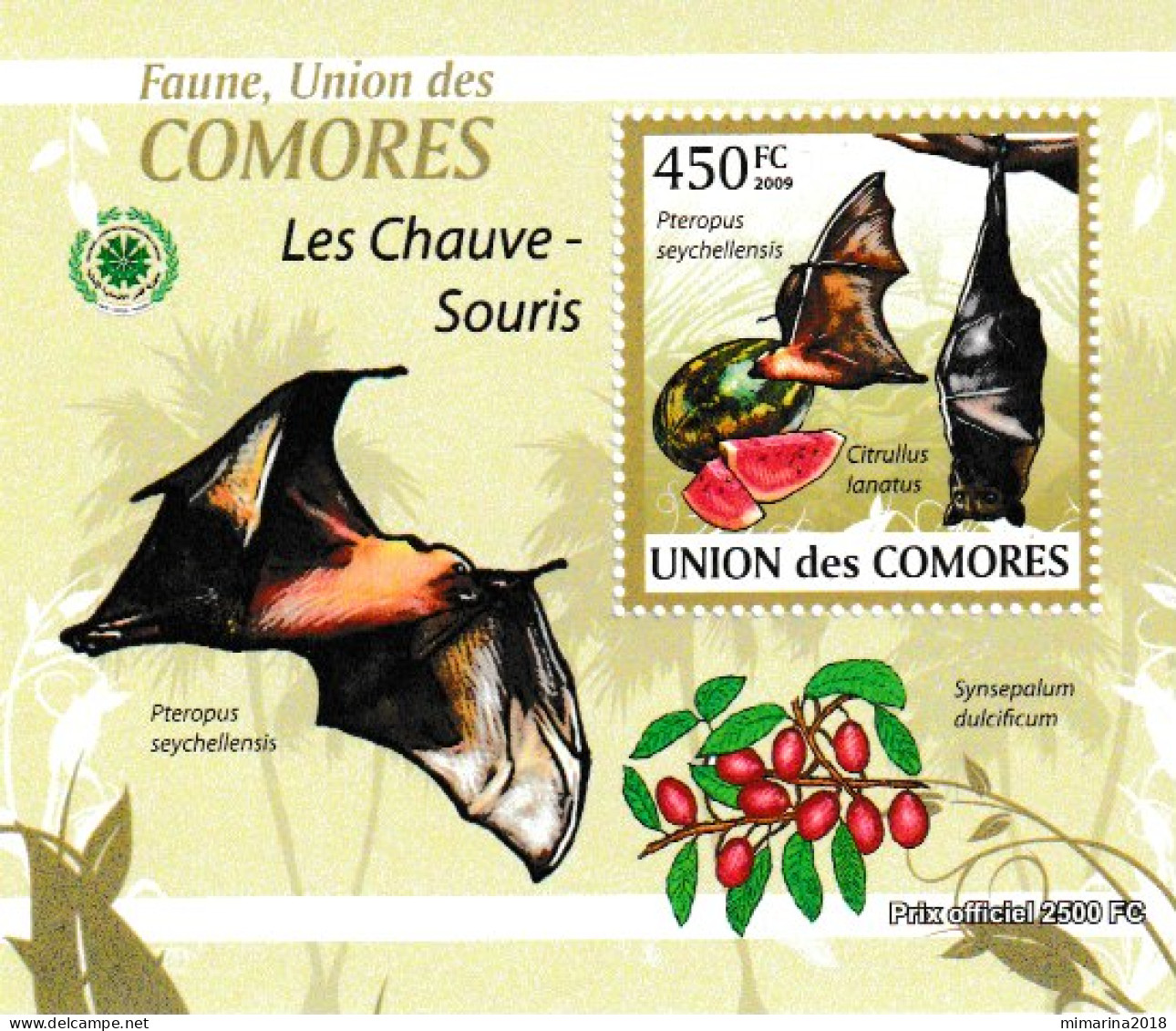 COMORES  2009  MNH  "BATS" - Fledermäuse
