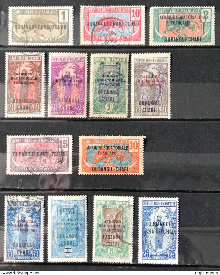 Lot De 13 Timbres Oblitérés Oubangui-Shari - Usados