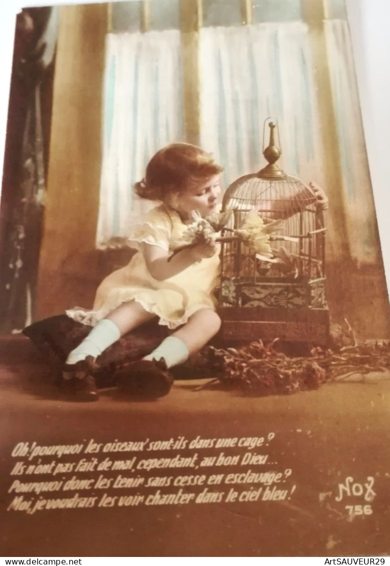 CARTE POSTALE OH POURQUOI LES OISEAUX SONT ILS DANS UNE CAGE ? NOX N°756 1912? - Cartes Humoristiques