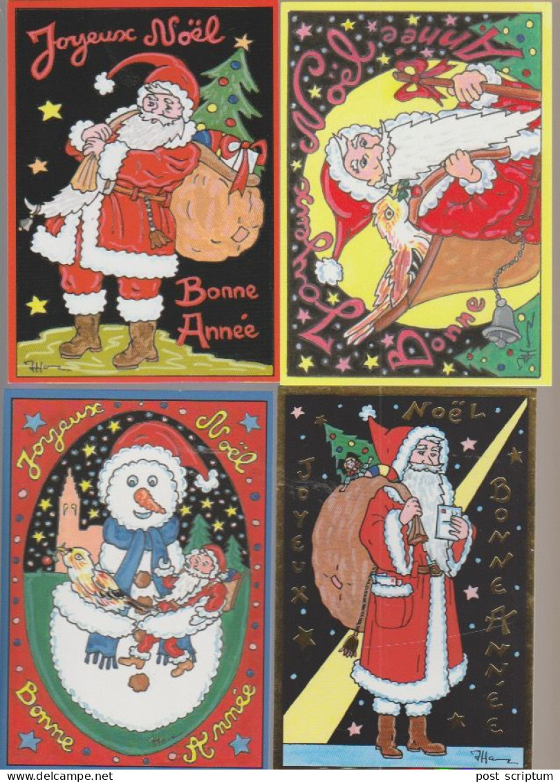 Thème -illustrateur - Patrick Hamm - Père Noël - Lot De 18 Cartes (dont 4 En Double) - Hamm