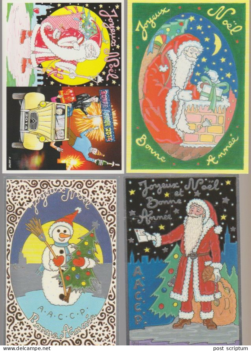 Thème -illustrateur - Patrick Hamm - Père Noël - lot de 18 cartes (dont 4 en double)