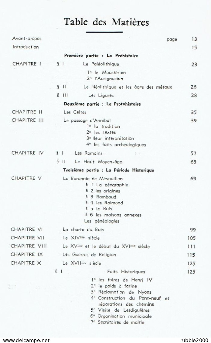 HISTOIRE DU BUIS LES BARONNIES 1980 CLAUDE BERNARD - Rhône-Alpes