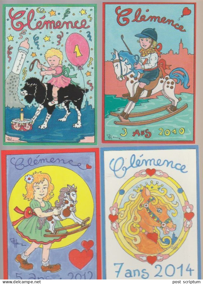 Thème -illustrateur - Patrick Hamm - Clémence- Lot De 6 Cartes - Hamm