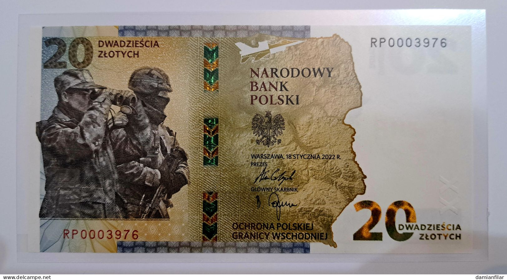 Polish collectors banknote Nr13 (2022r) 20PLN Protection of the Polish border 39