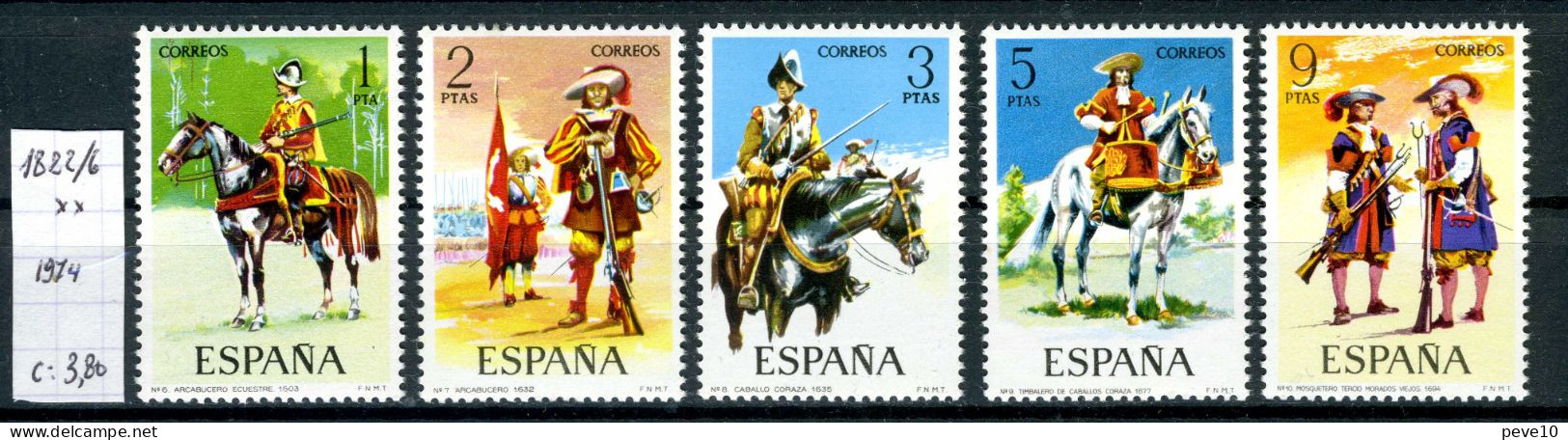 Espagne    Uniformes Militaires (II)   N° 1822/6 Xx - Unused Stamps